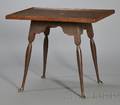 Queen Anne Maple Redpainted Traytop Splayleg Tea Table