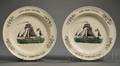 Pair of Transferdecorated Liverpool Creamware Plates