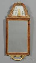 Gilt Gesso Carved and Walnut Veneer Mirror