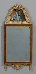 Gilt Gesso Carved and Walnut Veneer Mirror