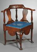 Chippendale Walnut Carved Roundabout Chamber Chair