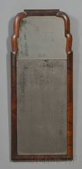 Queen Anne Walnut Veneer Looking Glass