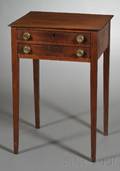 Federal Mahogany and Mahogany Veneer Twodrawer Work Table