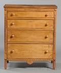 Carved Butternut Chest of Drawers
