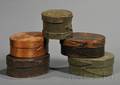 Five Miniature Lappedseam Covered Boxes