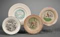 Four Transferdecorated Staffordshire Pottery Childrens ABC Plates
