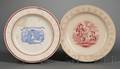 Two Transferdecorated Staffordshire Pottery Childrens ABC Plates
