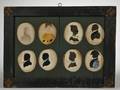 Framed Group of Six Silhouettes and Two Portrait Miniatures