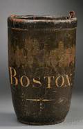Painted Leather BOSTON Fire Bucket