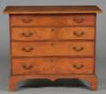 Chippendale Tiger Maple Carved Chest of Drawers