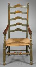 Greenpainted Slatback Armchair