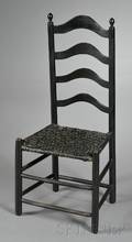 Blackpainted Slatback Side Chair