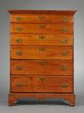Tiger Maple Tall Chest of Six Drawers