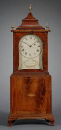 Federal Mahogany Inlaid Shelf Timepiece