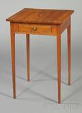 Federal Cherry and Birdseye Maple Inlaid Onedrawer Stand
