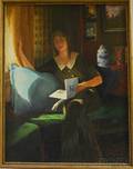 Candace Jans American b 1952 Two Works Woman Reading