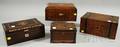 Four Parquetry and Inlaid Wooden Boxes