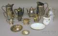 Fourteen Pieces of Vintage Platedmetal and China Hotelware