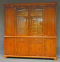 Georgianstyle Glazed Fruitwood Veneer Breakfront Bookcase