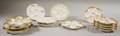Thirteen Limoges Giltdecorated Porcelain Oyster Plates