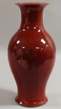 Chinese Sang de Boeuf Glazed Porcelain Vase