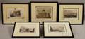 Five Framed Handcolored Engravings of Boston
