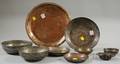 Nine Pieces of Persian Tinned Copperware