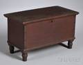 Dolls Redstained Cherry Dovetailconstructed Blanket Box with Turned Feet