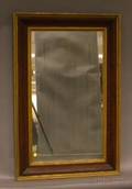 Goldpainted and Inlaid Mahogany Veneer Framed Mirror
