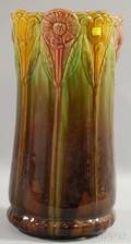 Ohio Art Pottery Majolica Glazed Umbrella Stand