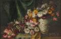 American School 19th Century Still Life with Chrysanthemums