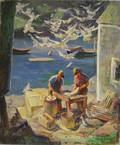 Edmund Franklin Ward American 18921991 Monhegan Fishermen