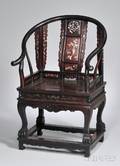 Chinese Motherofpearlinlaid Hardwood Armchair