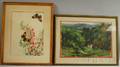 Five Landscapes and Fan Designs Betty Lou Schlemm American b 1934 Cottage in the Hills