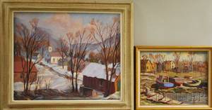 Lester E Chadbourne American 19011971 Two New England Scenes Lanesville