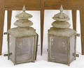 Pair of tin and glass lanterns early 19th c