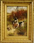 EM Samson French 19th20th Century Hounds Chasing a Rabbit
