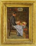 Oscar Miller American 18671921 Seated Woman Paring Apples