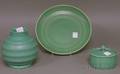 Three Wedgwood Keith Murray Design Matte Green Slipglazed Items