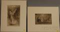 Continental School 19th20th Century Two Ink Wash Works Landscape