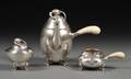 Georg Jensen Blossom Pattern Threepiece Sterling Tea Set