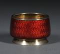 Russian Goldwashed Silver and Guilloche Enamel Open Salt