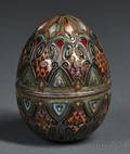 Russian Silver and Cloisonne Enamel Egg