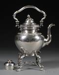 Ball Tompkins  Black Coin Silver Kettle on Stand