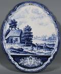 Dutch Delft Blue and White Wall Plaque