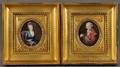 Continental School 19th Century Two Oval Decorative Miniature Portraits