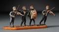 Fourpiece Coldpainted Bronze Monkey Band