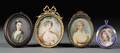 Four Ovalformat Portrait Miniatures of Women on Ivory