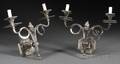 Pair of Neoclassical Twolight Silveredmetal Wall Sconces