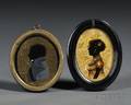 Two Framed Eglomise Silhouette Portrait Miniatures